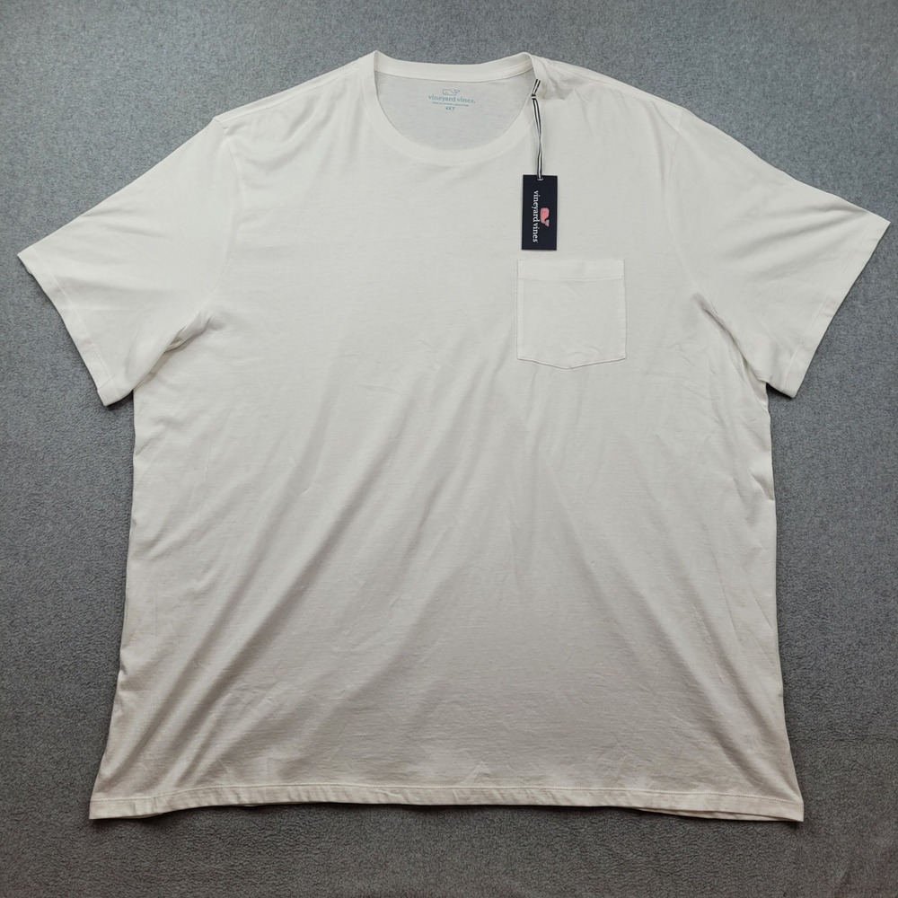 Vineyard‎ Vines T-Shirt Mens 4XT White SS Big & Tall Blank Pkt T 1V010964-100